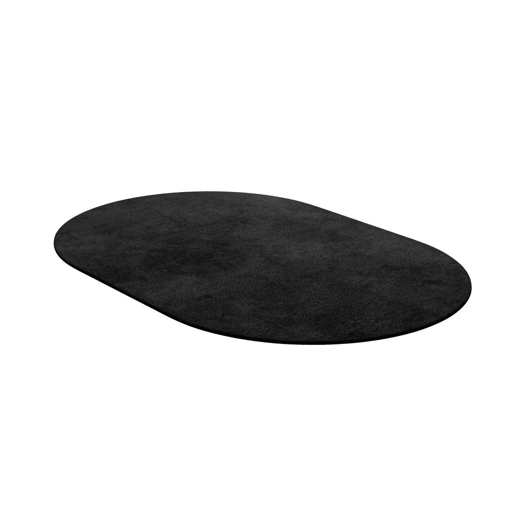 Tapis Oval Black #05 Modern Minimal Oval Shape Hand-Tufted Rug by TAPIS Studio