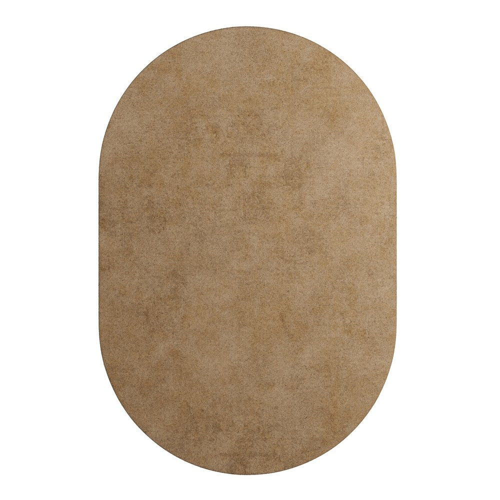 Tapis Oval Caramel #03 Modern Minimal Oval Shape Hand-Tufted Rug by TAPIS Studio