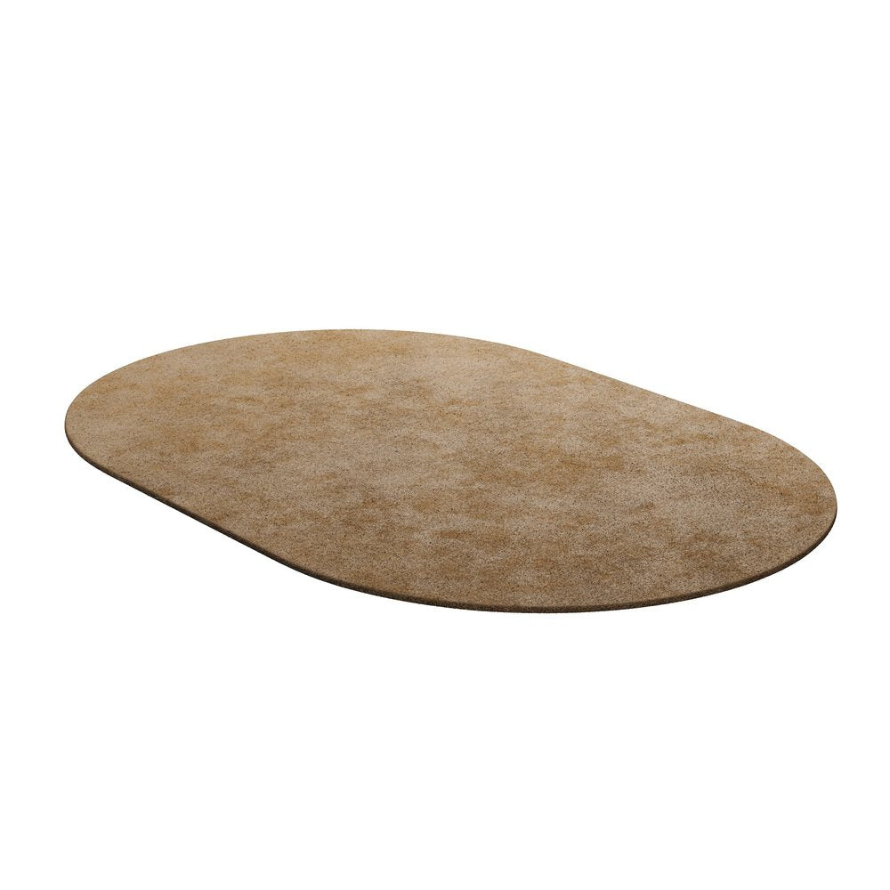 Tapis Oval Caramel #03 Modern Minimal Oval Shape Hand-Tufted Rug by TAPIS Studio