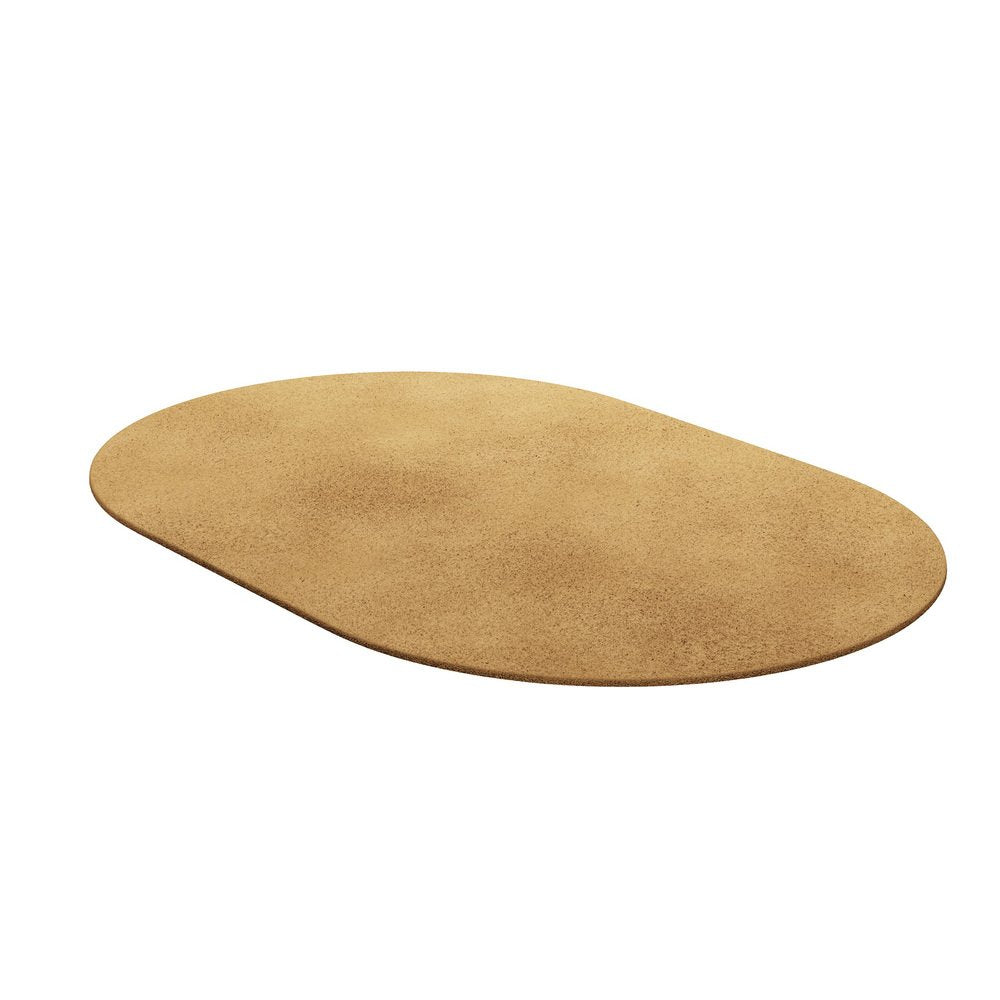 Tapis Oval Gold #11 Modern Minimal Oval Shape Hand-Tufted Rug by TAPIS Studio