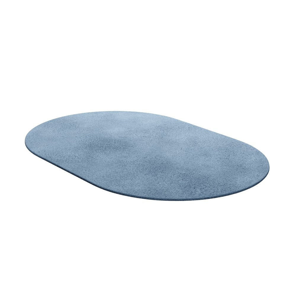 Tapis Oval Grey Blue #13 Modern Minimal Oval Shape Hand-Tufted Rug by TAPIS Studio