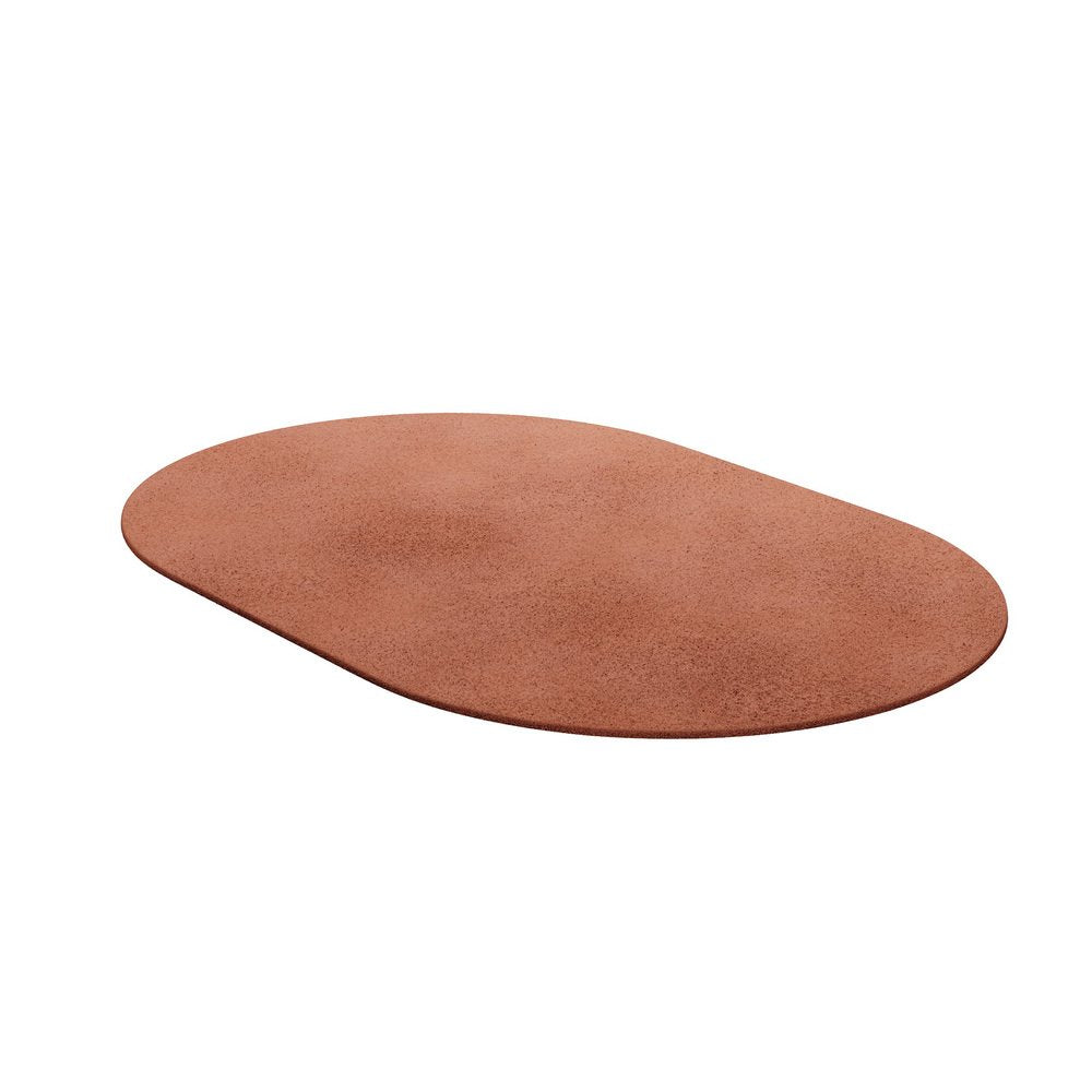 Tapis Oval Ochre #10 Modern Minimal Oval Shape Hand-Tufted Rug by TAPIS Studio