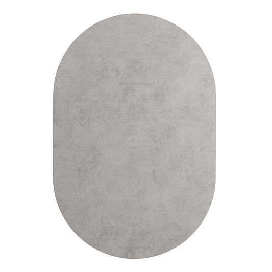 Tapis Oval Silver Grey #04 Modern Minimal Oval Shape Hand-Tufted Rug by TAPIS Studio