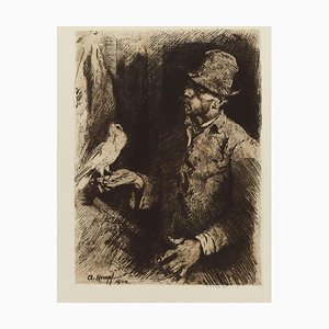 Taubenliebhaber (Pigeon Fanciers) - Original Etching by Arthur Kampf - 1904 1904-ZCI-759793