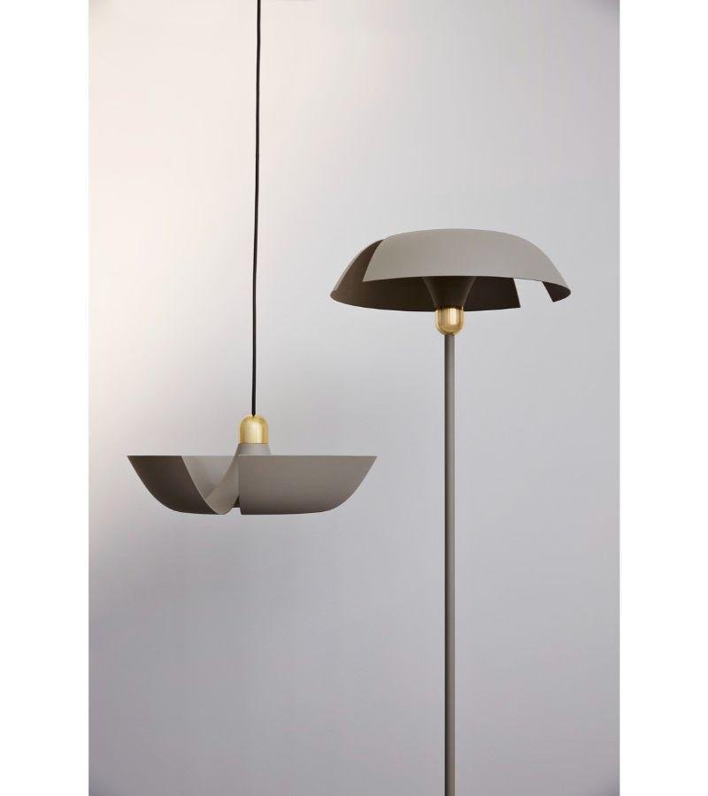 Taupe and Gold Contemporary Floor Lamp