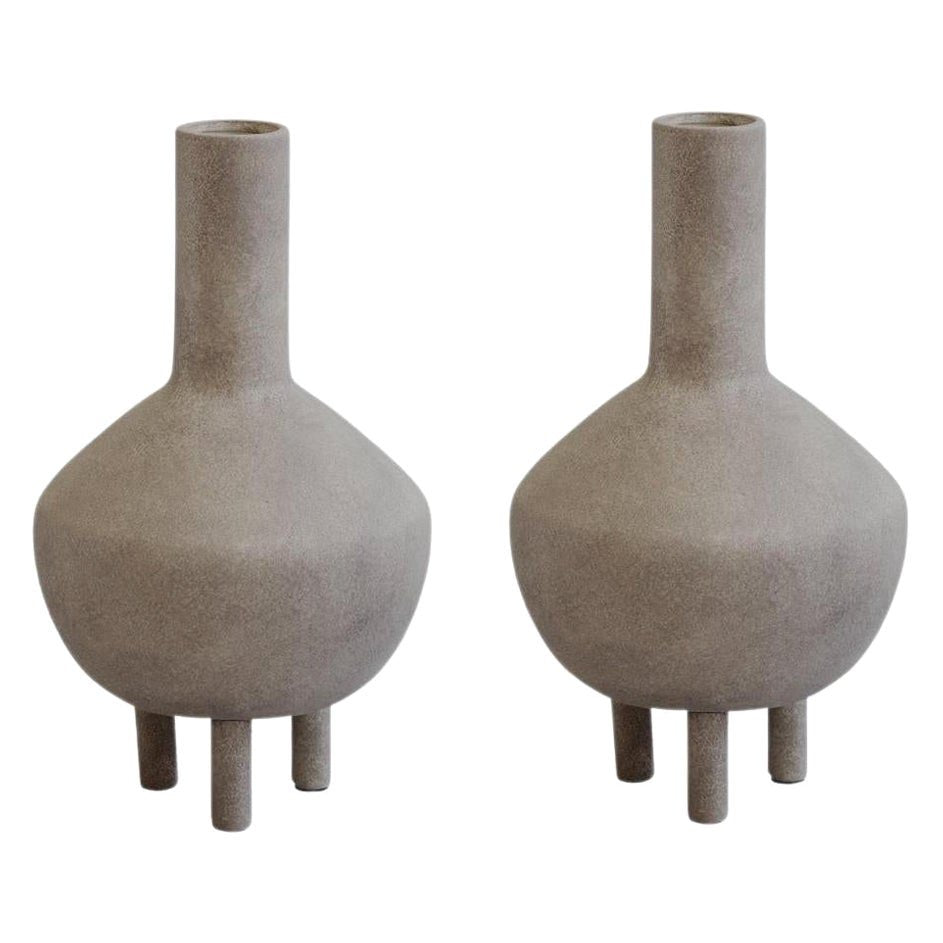 Taupe Duck Vase by 101 Copenhagen, Set of 2