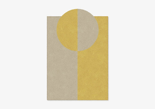 Taupe/Mustard Circle Shape Out Rug from Marqqa