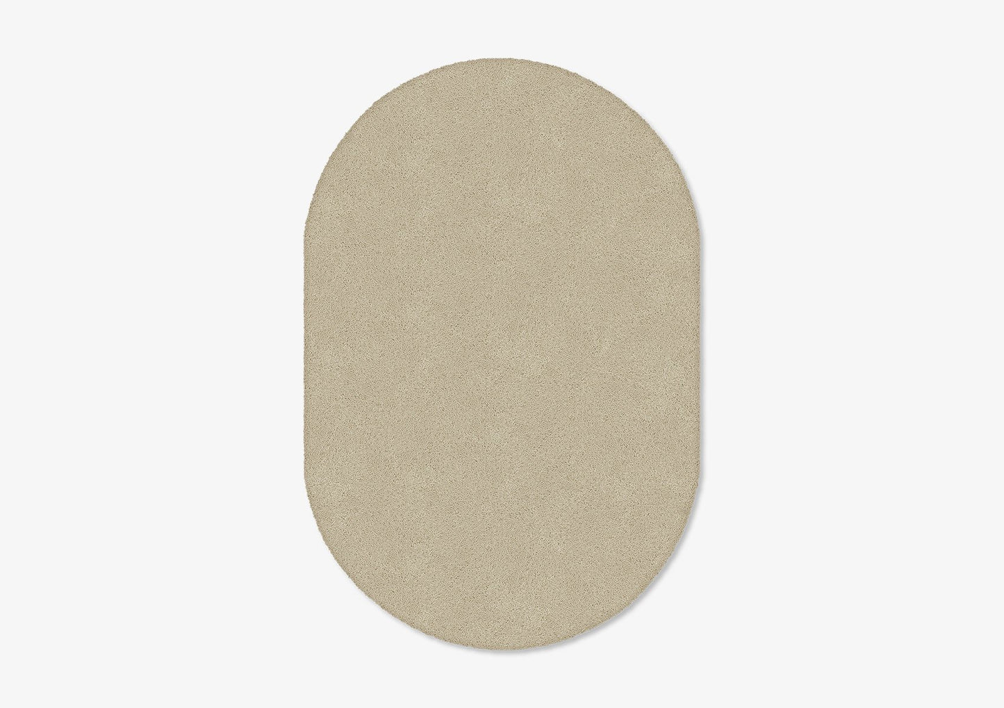 Taupe Oval Plain Rug from Marqqa