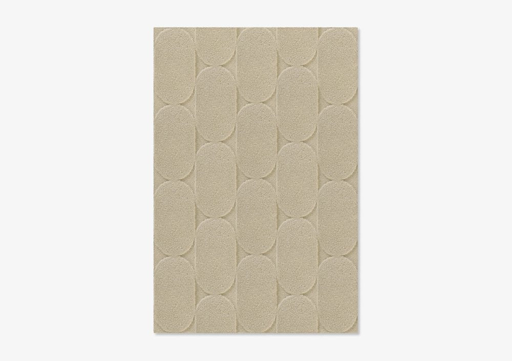 Taupe Oval Textured Rug from Marqqa