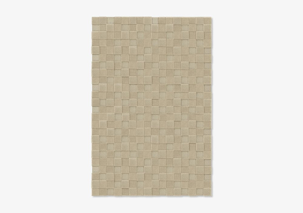 Taupe Square Textured Rug from Marqqa