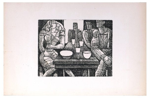 Tavern - Original Etching by Marcel Gromaire - 1952 1952-ZCI-761028