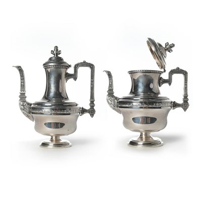 Tea and Coffee Set in Silver-Plated Metal-NQ-624738