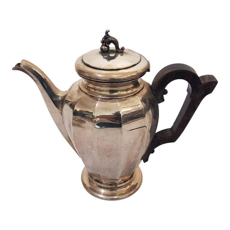 Tea and Coffee Silver 800 Set by Enrico Messulam for Bolli Milan, 1920s, Set of 4-ZCI-751853