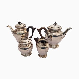 Tea and Coffee Silver 800 Set by Enrico Messulam for Bolli Milan, 1920s, Set of 4-ZCI-751853