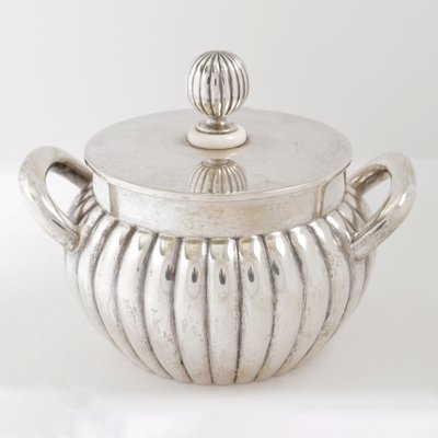 Tea, Coffee, Milk and Sugar Service in Silver from the Gratschew Brothers, St. Petersberg, Russia, 1890s, Set of 4-GCQ-1420378