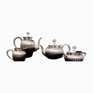 Tea, Coffee, Milk and Sugar Service in Silver from the Gratschew Brothers, St. Petersberg, Russia, 1890s, Set of 4-GCQ-1420378