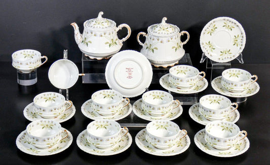 Tea Service by T. Haviland Limoges & L. Beltrami, Set of 28