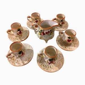 Tea Service for 6 from Capodimonte, 1970s, Set of 13-ZFY-1780616