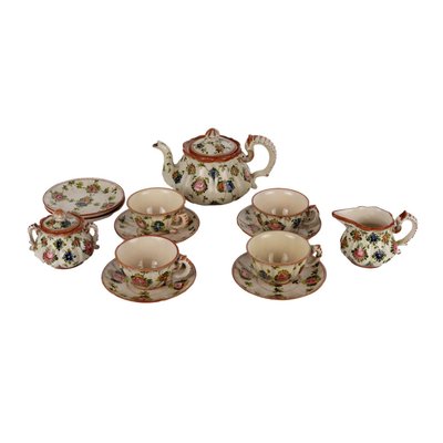 Tea Service in Majolica from Maria Balossi, Set of 13-VMM-2034133