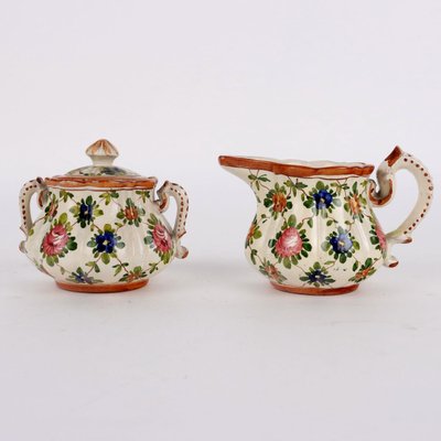 Tea Service in Majolica from Maria Balossi, Set of 13-VMM-2034133