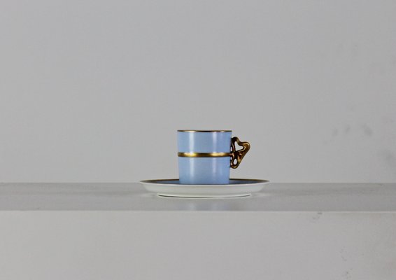 Tea Service in Porcelain and Gold by Antonia Campi for S.C.I. Laveno, 1950, Set of 15-IVC-1176379