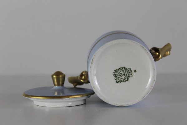 Tea Service in Porcelain and Gold by Antonia Campi for S.C.I. Laveno, 1950, Set of 15-IVC-1176379