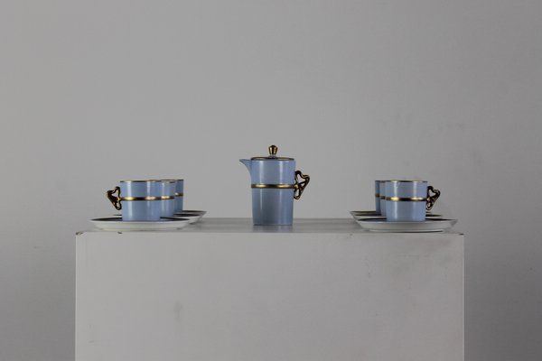 Tea Service in Porcelain and Gold by Antonia Campi for S.C.I. Laveno, 1950, Set of 15-IVC-1176379