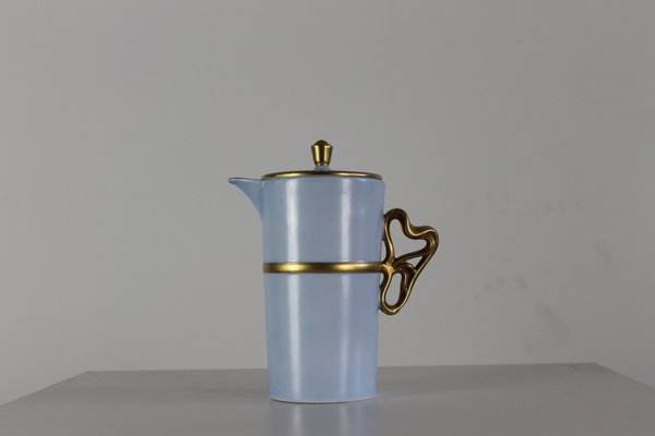 Tea Service in Porcelain and Gold by Antonia Campi for S.C.I. Laveno, 1950, Set of 15-IVC-1176379