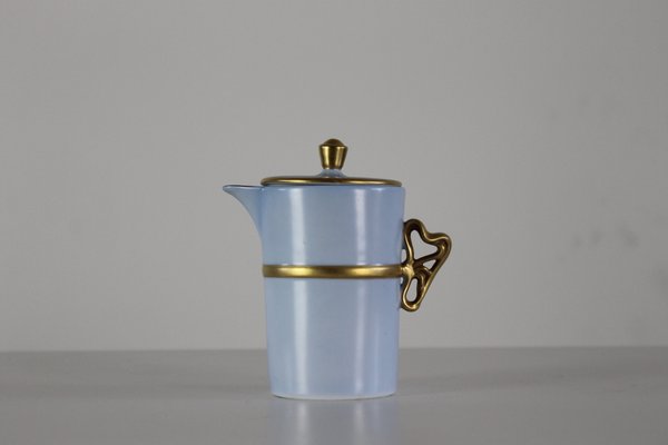 Tea Service in Porcelain and Gold by Antonia Campi for S.C.I. Laveno, 1950, Set of 15-IVC-1176379