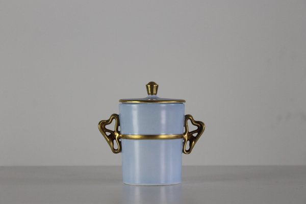 Tea Service in Porcelain and Gold by Antonia Campi for S.C.I. Laveno, 1950, Set of 15-IVC-1176379