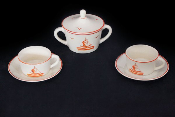 Tea Set by Gio Ponti for Richard Ginori, 1930s, Set of 5-IJR-553695