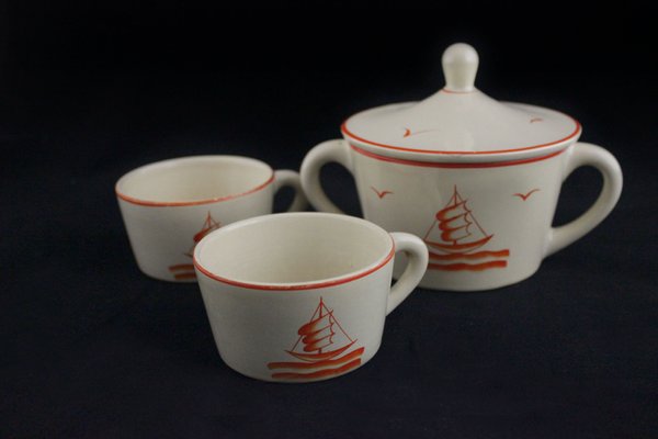 Tea Set by Gio Ponti for Richard Ginori, 1930s, Set of 5-IJR-553695