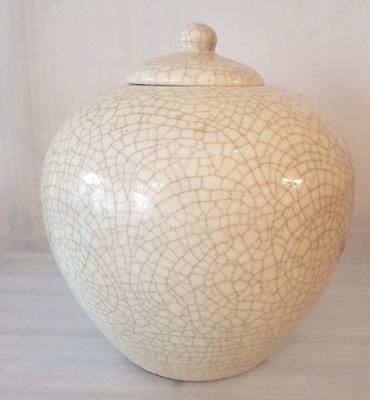 Tea Storage Container in Craquele Ceramic-QDP-694954