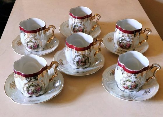 Teacups & Saucers by G. Andlovitz for Società Ceramica Italiana Laveno, Set of 12-QRS-1078547