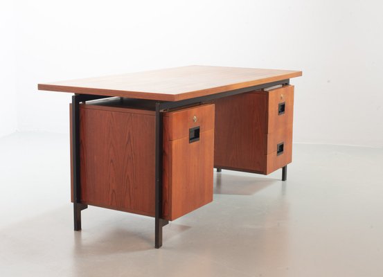 Teak and Black Steel Desk Japanese Series EU02 Desk by Cees Braakman & Adriaan Dekker for Pastoe, 1950s-IXC-754232