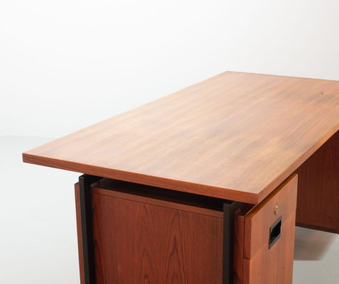 Teak and Black Steel Desk Japanese Series EU02 Desk by Cees Braakman & Adriaan Dekker for Pastoe, 1950s-IXC-754232