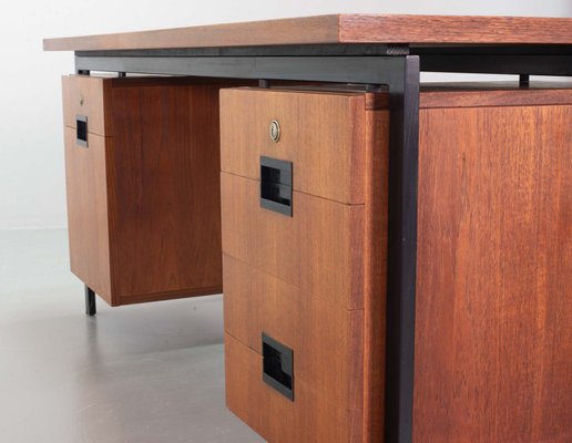 Teak and Black Steel Desk Japanese Series EU02 Desk by Cees Braakman & Adriaan Dekker for Pastoe, 1950s-IXC-754232