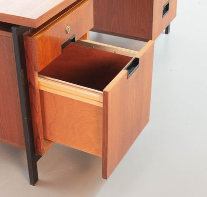 Teak and Black Steel Desk Japanese Series EU02 Desk by Cees Braakman & Adriaan Dekker for Pastoe, 1950s-IXC-754232