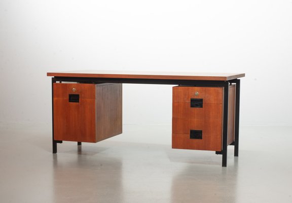 Teak and Black Steel Desk Japanese Series EU02 Desk by Cees Braakman & Adriaan Dekker for Pastoe, 1950s-IXC-754232