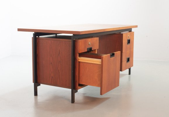 Teak and Black Steel Desk Japanese Series EU02 Desk by Cees Braakman & Adriaan Dekker for Pastoe, 1950s-IXC-754232