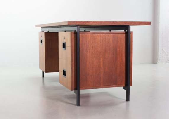 Teak and Black Steel Desk Japanese Series EU02 Desk by Cees Braakman & Adriaan Dekker for Pastoe, 1950s-IXC-754232