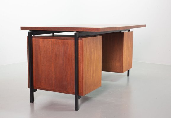 Teak and Black Steel Desk Japanese Series EU02 Desk by Cees Braakman & Adriaan Dekker for Pastoe, 1950s-IXC-754232