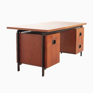 Teak and Black Steel Desk Japanese Series EU02 Desk by Cees Braakman & Adriaan Dekker for Pastoe, 1950s-IXC-754232