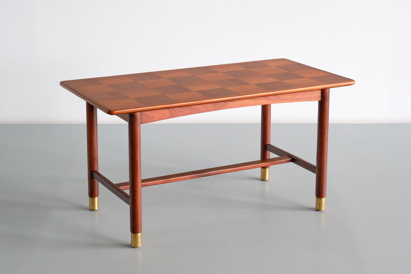 Teak and Brass Coffee Table, Sweden by Carl-Axel Acking, 1950s