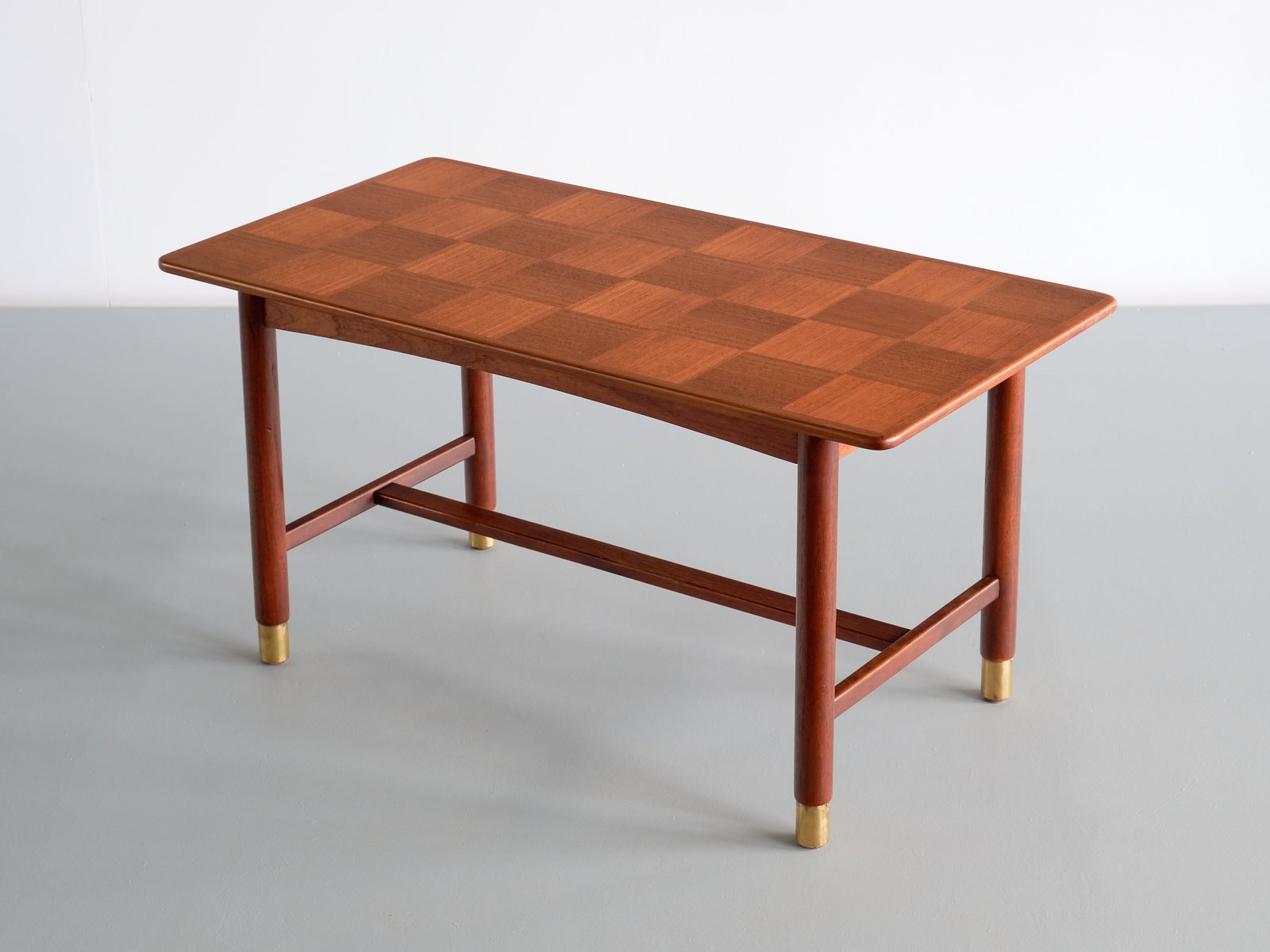 Teak and Brass Coffee Table, Sweden by Carl-Axel Acking, 1950s