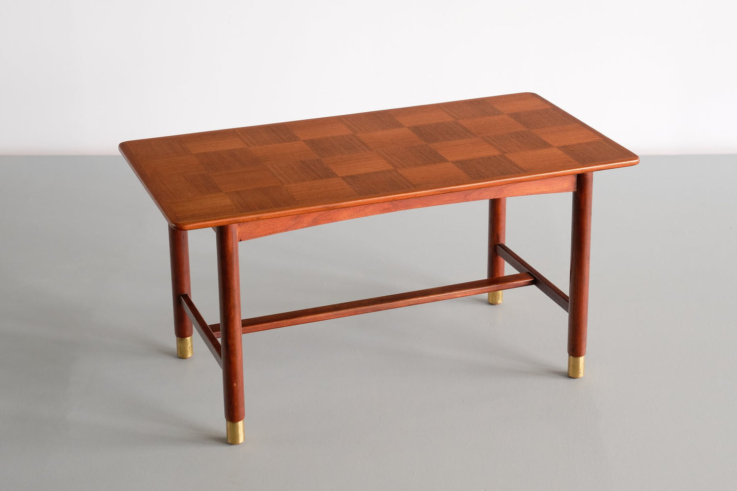 Teak and Brass Coffee Table, Sweden by Carl-Axel Acking, 1950s