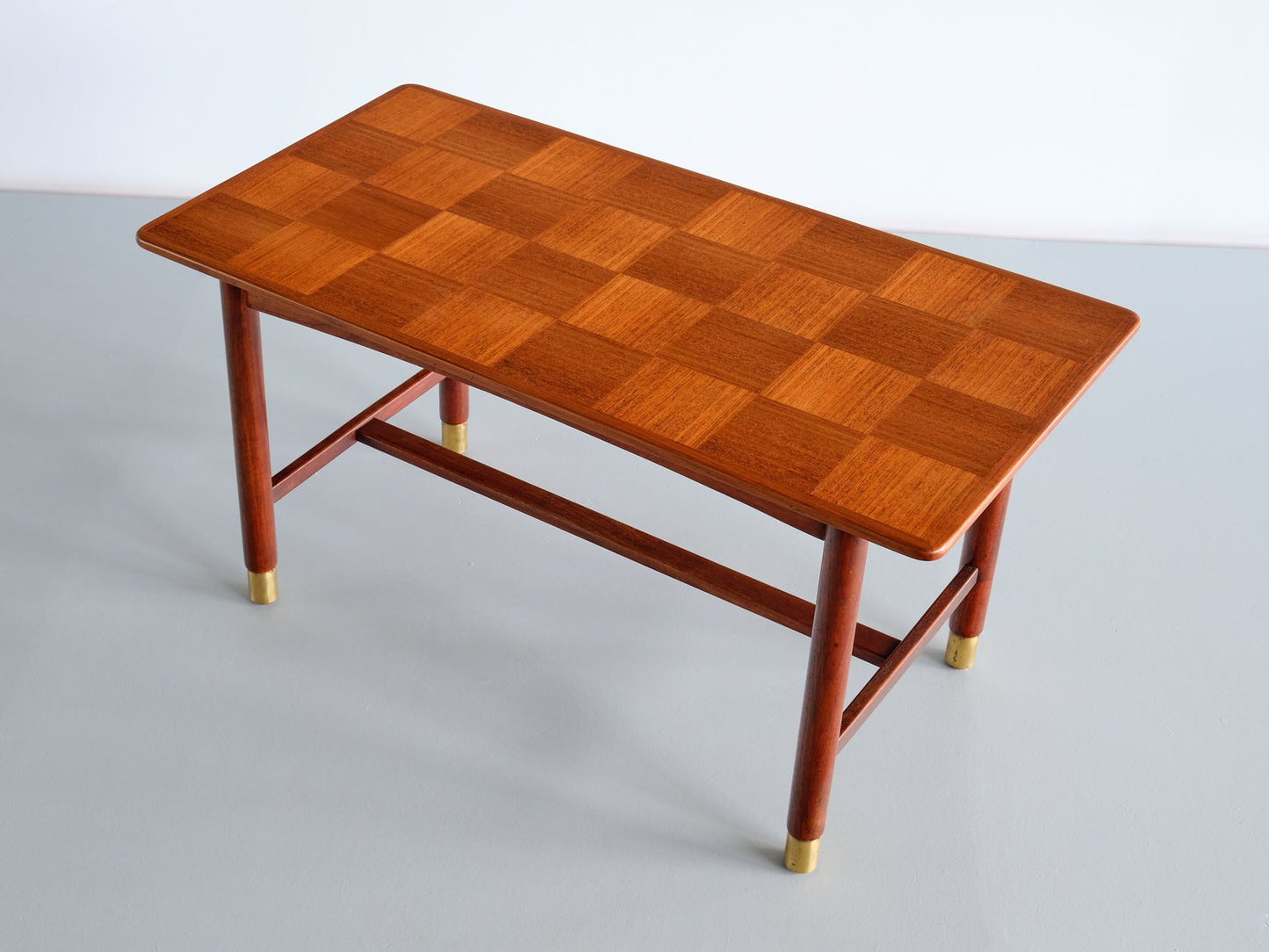 Teak and Brass Coffee Table, Sweden by Carl-Axel Acking, 1950s