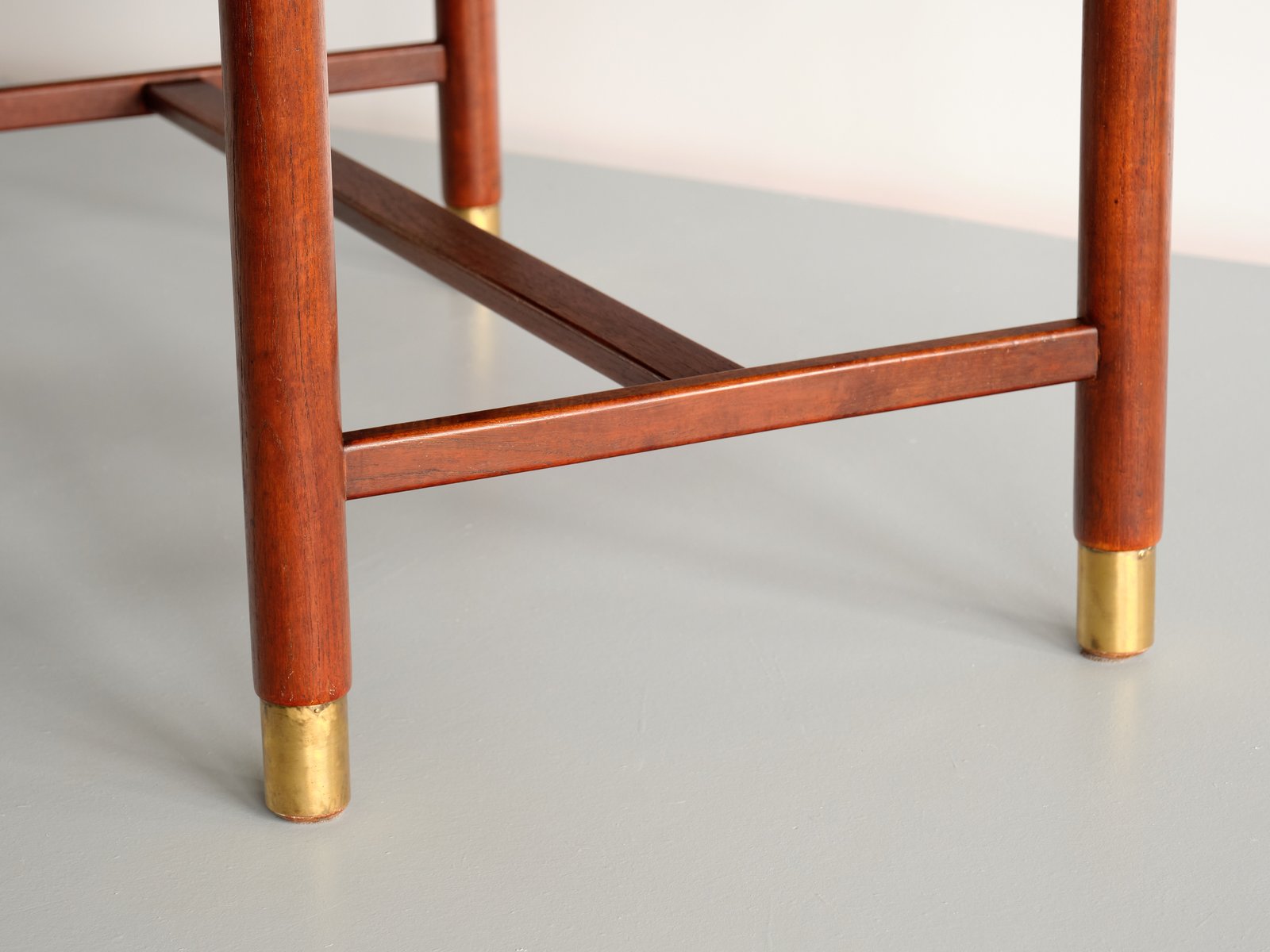 Teak and Brass Coffee Table, Sweden by Carl-Axel Acking, 1950s