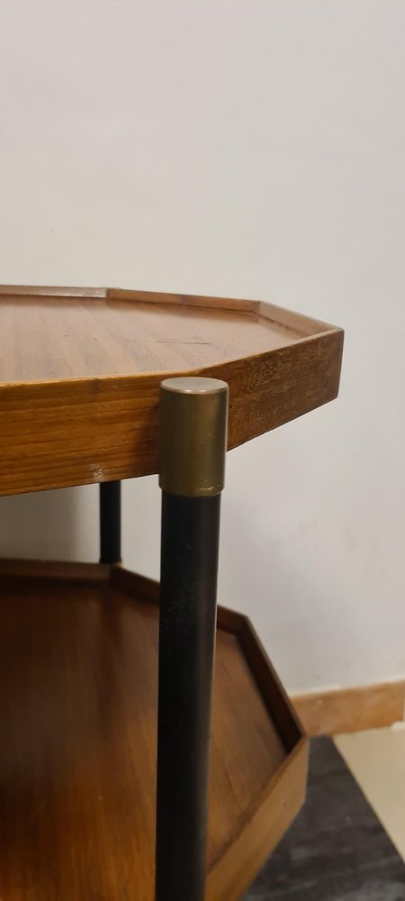 Teak and Brass Divisible Food Trolley, 1950s