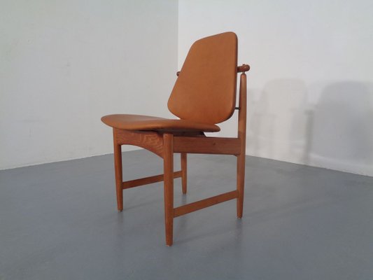 Teak and Brass Side Chair by Arne Hovmand-Olsen for Mogens Kold, 1950s-RDW-711632